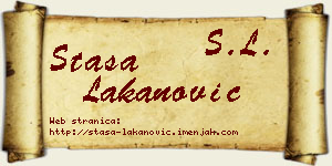 Staša Lakanović vizit kartica